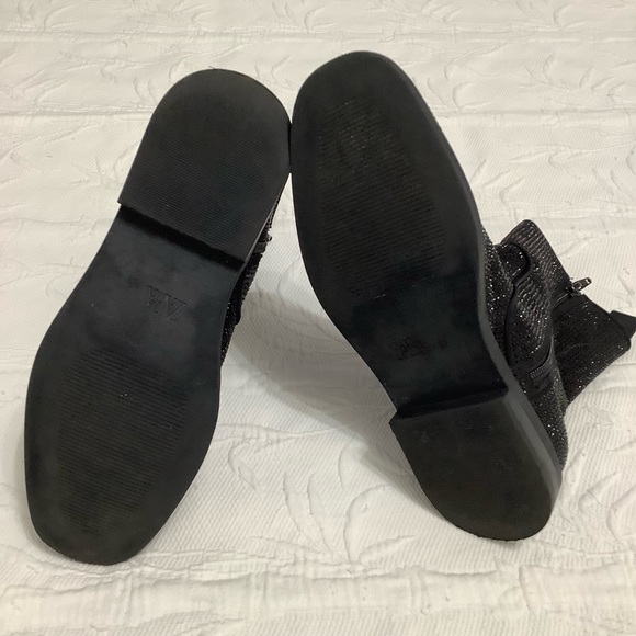 Zara flat black rhinestone ankle boot 37 EU 6.5/7 US - Picture 8 of 10